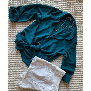 Forever 21 sheer tie up blouse 🦋